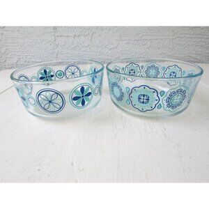 Lot Of 2 7inch Pyrex 1980s Mixing Bowl No Plastic Lids